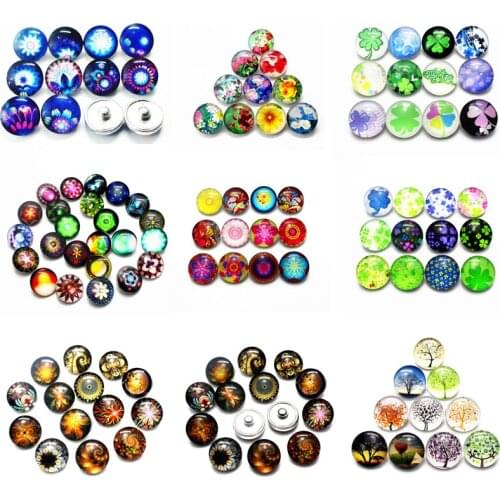 Hot selling 10pcs/lot clover flower Snaps Buttons 18mm Snaps Charms Fit Ginger Snaps Bracelets&Bangles Jewelry