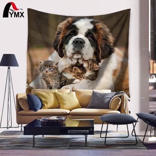 Cute Dog Printing Tapestry Mandala Blanket Polyester Tapestry Wall Hanging Lovely Dog Tapestries