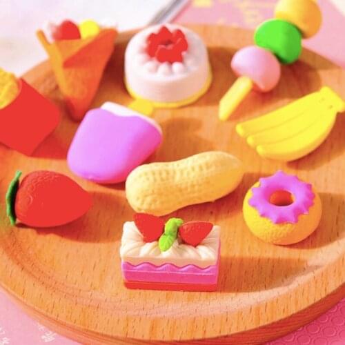 Cute bag eraser creative fruit and vegetable cake dinosaur eraser pupil prize