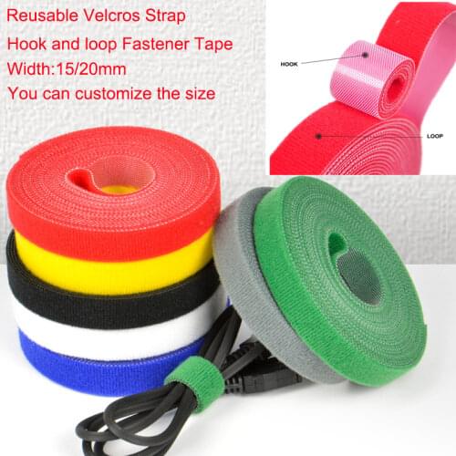 5Meter/lot 15/20mm Reusable Velcros Strap Cable Ties Wire Cord Storage Organizer Velcros Adhesive Hook Loop Fastener Tape DIY