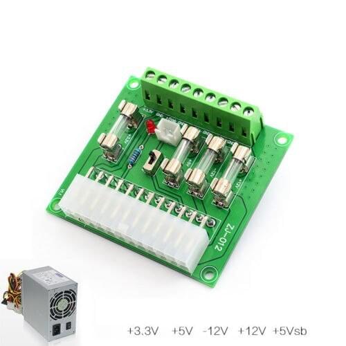 DYKB 24/20-pin ATX Computer PC Power Supply Breakout Board Adapter Extension Module