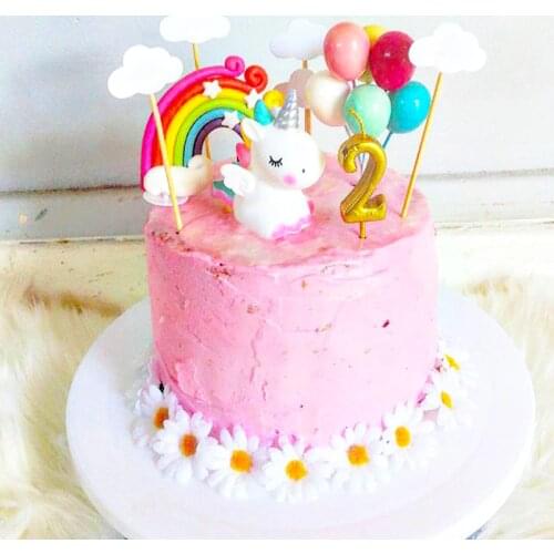 Cartoon Hot Balloon Cloud Cake Topper Rainbow Cupcake Topper Decoration Baby Shower Kids Birthday Party Wedding Favor Supplies