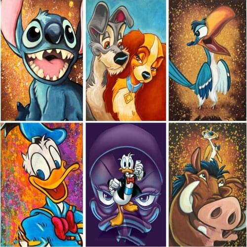 Disney 5D DIY Diamond Painting Donald Duck, Stitch, Dog Inlaid Rhinestone Cross Stitch Kit Mosaic Home Decoration Painting