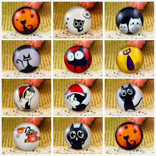 New Fashion 5pcs/Lot 25mm Cat Style Handmade Photo Glass Cabochons