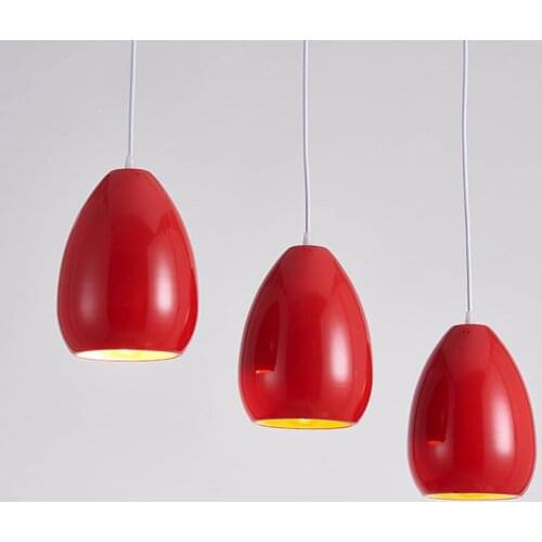 New Modern Pendant Light Dining Room Kitchen Restaurant E27 Industrial Lamps Black White Red Iron Decor Home Lighting 110-220V