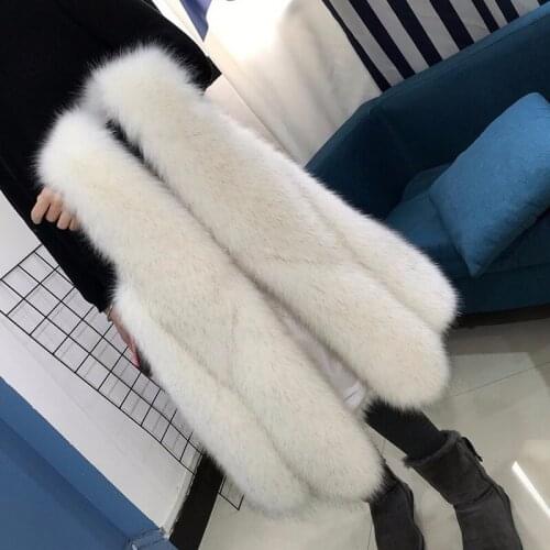 Autumn Winter Faux Fox Fur Vest Female Fashion Medium Long Artifical Fox Fur Vests Woman Warm Fur Women