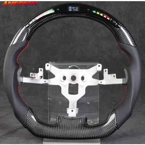 100% Carbon Fiber Perforated Leather Steering Wheel with LED Fit For Chevrolet Camaro C6 2009-2013