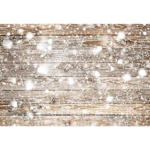 Christmas Theme Photography Background Brown Retro Horizontal Striped Wooden Board With Snow Backdrop For Xmas Party Decor