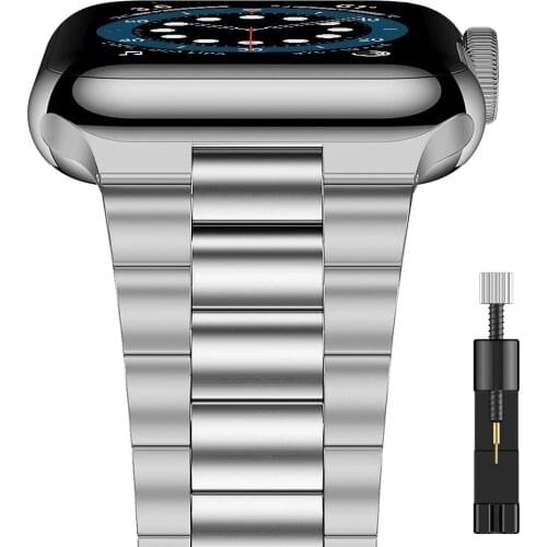 Pulseira for apple watch se band 44mm 40mm series 6 5 4 3 strap 42mm 38mm for iwatch Stainless Steel watchband Upgraded adapters