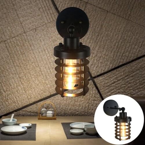 Retro Industrial Wrought Iron Lamp Shade Wall Lamp Home Loft Bar Resaurant Decorative Light