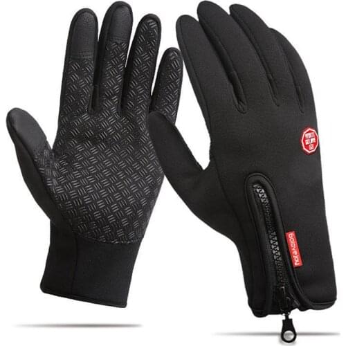 Touch Screen Winter Warm Polar Fleece Gloves Full Finger Bicycle Outdoor Ski Waterproof Hand Covers Riding Windproof Equipment