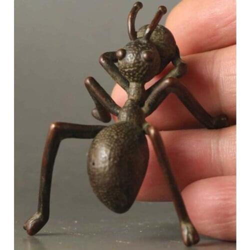 Old Chinese Bronze Copper Fengshui Wealth Animal ant Statue