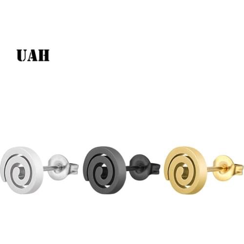 UAH 1 Pair Stainless Steel Ear Studs Earrings Silver Round Shaped with Butterfly Clasp Push Earrings Women Men Earring