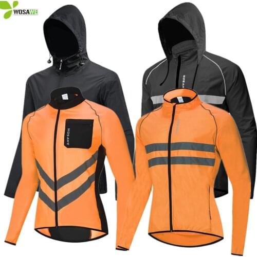 WOSAWE Breathable Reflective Women Men Cycling Jackets Cycle Vest Wind Coat MTB Bike Wear Water Repellent Bicycle Windbreaker