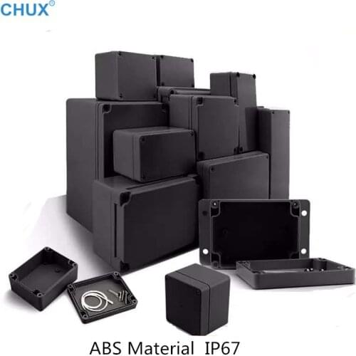 Waterproof Electronic Plastic Box Black color ABS Material Enclosure Housing Instrument Project Case Outdoor Junction Boxes