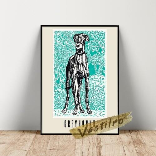 Moriz Jung Museum Exhibition Poster, Jung Greyhound Prints Art, Funny Dog Wall Painting, Cute Animal Wall Stickers, Idea Gift