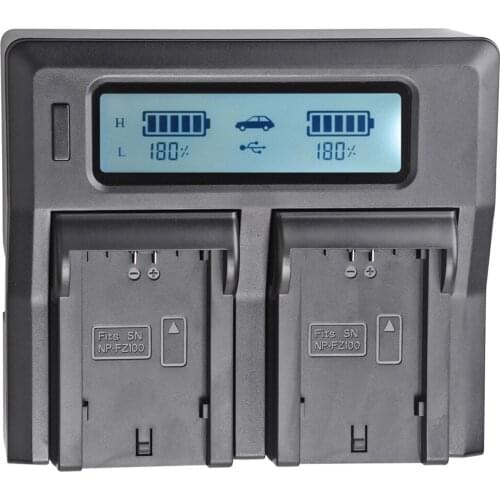 NP-FZ100 NPFZ100 Fast charger LCD Dual + Car Charger for Sony Alpha 9R A9R 9S A9S A7RIII A7R3 7RM3 A7m3 BC-QZ1 FZ100 battery