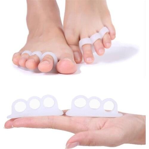 1Pair Silicone Gel Hammer Toe Straightener Corrector for Curled Toes Hallux Valgus Insert Insole Foot Care Bunion Adjuster Tool