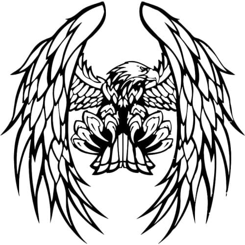 17.3cm*17.1cm Eagle Feathers Wings Car Accessories Decals Stickers Black/Silver S3-5782