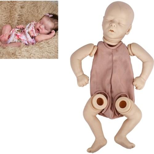 18Inch 45CM Reborn Doll Eyes Closed Darren Blank Kit Realistic Newborn Fabric Body Bebe Unfinished Parts DIY Kit