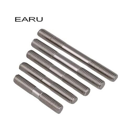 2pieces M10*200 Tooth Length 28mm 304 Stainless Steel Stud Rod Tooth Stick Double Head Screw Bolt GB Metric Standard
