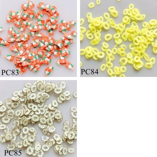 20g/bag Polymer Clay Slices 3D 5mm Polymer Clay Sticker Fruit Cherry Coconut Pineapple