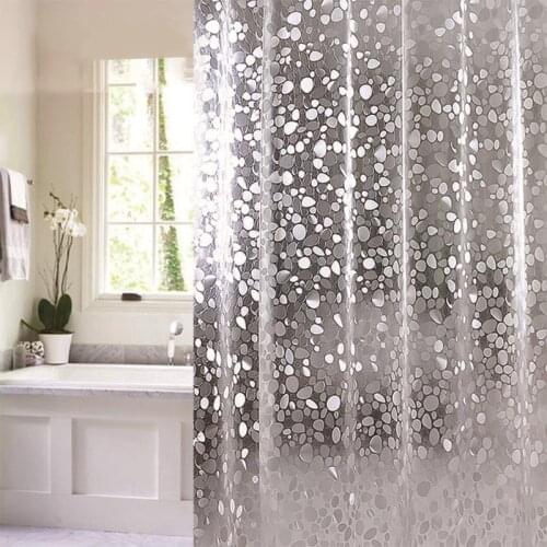 3D PVC Shower Curtain Bathroom Mosaic Cobblestone Waterproof Curtains With Hooks Home Mildew Proof Bath Decoration Accessories