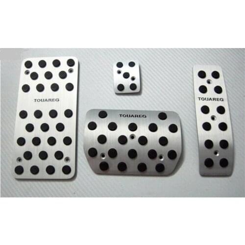 4pcs/lot Aluminium alloy accelerator pedal brake pedal clutch anti-skid pedal for WVolkswagen 2011-2017Touareg car accessories