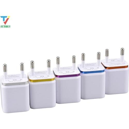 500pcs/lot High quality US/EU Plugs 2a color edge 2 dual usb travel home wall charger for iphone 8 ipad air samsung wholesale