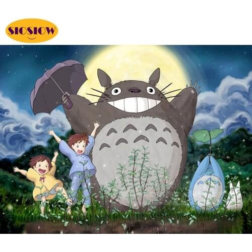 5D DIY Diamond Painting Cartoon My neighbor totoro Figure Full Drill Square Daimond Embroidery Cross Stitch Decor Wall Home room