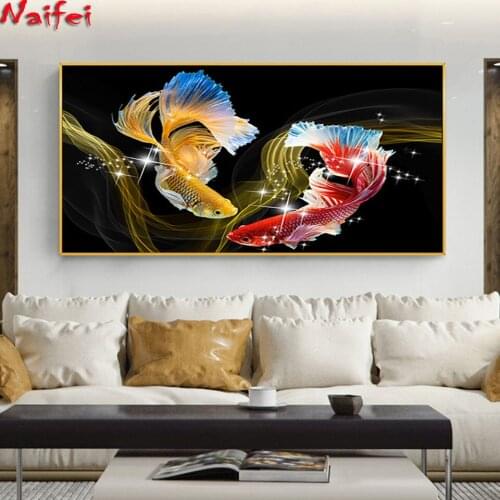 Koi Fish Graph Diamond Painting Sale Chinese 3d Cross Stitch Diamond Embroidery Full Round Square Rhinestone Wall Art
