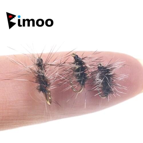 Bimoo 6PCS/Pack Dry Fly Griffiths Gnat Midge Fly Trout Fly Fishing Flies Bait Size 16 18 20