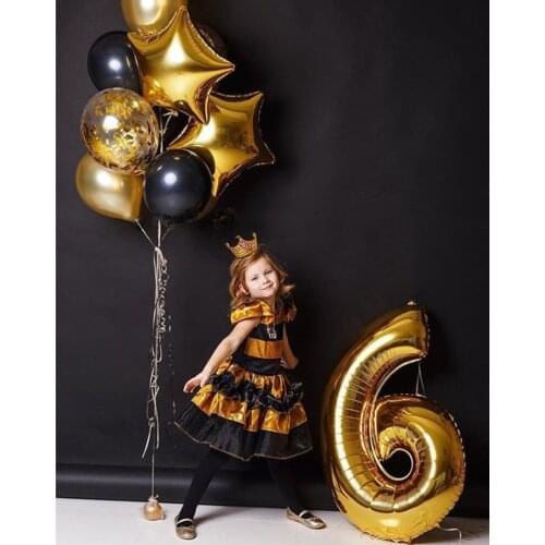 Black and gold balloons happy birthday balloon letters birthday party decoration kids alphabet balloon party supplies