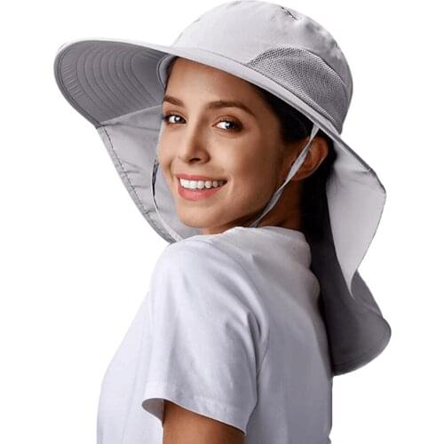 Clape Unisex Summer UV Protection Fishing Cap Wide Brim Breathable Mesh Outdoor Fishing Climbing Hiking Sun Hat with Neck Flap
