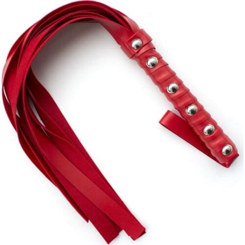 SODANDY Flogger Whips PU Leather Spanking Paddle Erotic Toys Red Handmade Flogger Sex Toy Fetish Role Play Adult Game For Couple