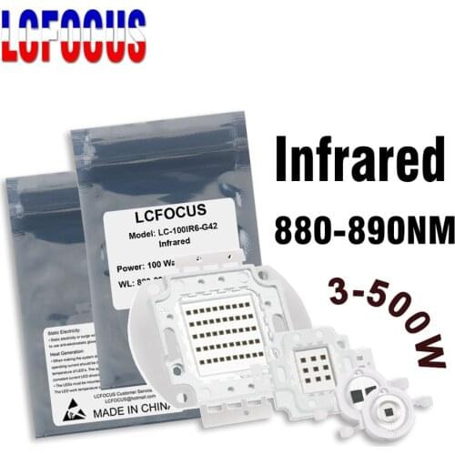 Infrared IR 880nm 890nm 3W 5W 10W 20W 30W 50W 100W 200W 300W 500W LED Chip Emitter COB 3 5 10 30 50 100 200 W Watt Light Beads