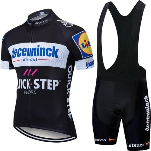2021 Tour DECEUNINCK Cycling Summer short sleeve Set Jersey and bib shorts Breathable MTB racing maillot Cycling Jersey Set