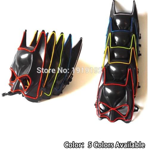Hot sales EL wire Masks Halloween EL Mask glowing EL wire Festival LED Glowing Party dance Masks accessories By 3V Driver