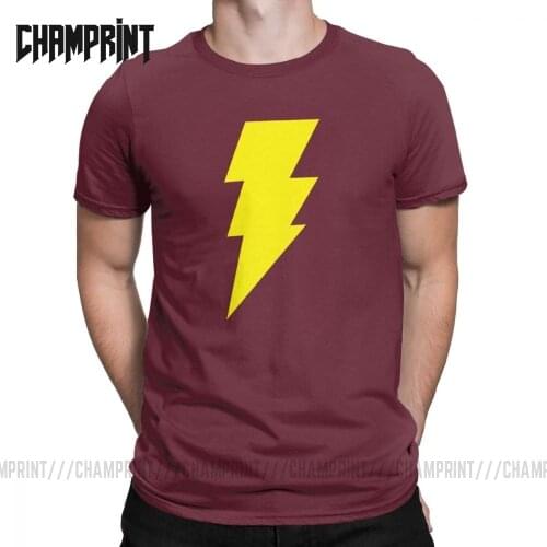 Mens T-Shirts The Big Bang Theory Shazam 100% Cotton Tees Short Sleeve Sheldon Cooper Geek TBBT T Shirt O Neck Tops Gift Idea