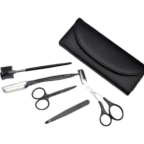 Eyebrow Trimming Set Tool Eyebrow Comb Eyebrow Scissors Clip Set Beauty Tool 6-Piece Beauty Trimming Set