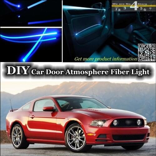 Interior Ambient Light Tuning Atmosphere Fiber Optic Band Lights For Ford Mustang GT / CS Inside Door Panel illumination Refit