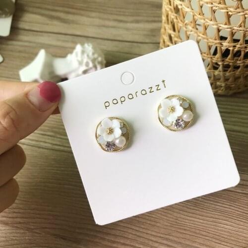 New Japanese And Korean Style Shell Flower Earrings For Women Girl Personality Fashion Pearl Earrings Jewelry