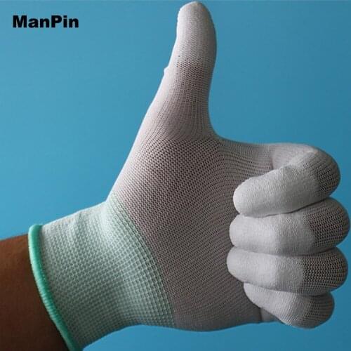 Carbon Fiber Gloves PU Painted Finger ESD Antistatic Electronic Working Hand Protector Tablets Mobile Phone Screen Repair Tools