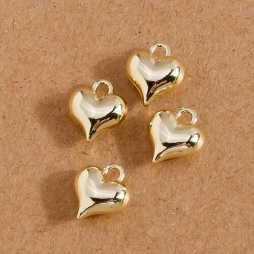 8pcs 9*11mm Zinc Alloy Love Heart Charms Pendants for Jewelry Making DIY Necklace Earrings Bracelet Handmade Jewelry Accessories