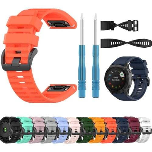 26mm Quick Release Easy Fit Watchband for Garmin Fenix 6X/6XPro 5X/5X plus Silicone Strap for Garmin fenix 3 /3HR Watchband