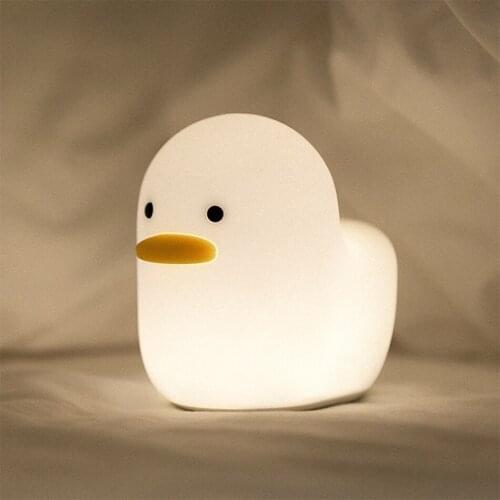 Sanyi Animal Duck Warm LED Night Lamp Animal Duck LED Night Lamp Silicone Soft Touch Sensor For Baby Children Bedroom Decorative