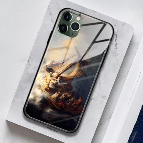 Christ in the Storm on the Sea of Galilee Glass Silicone Phone Case For iPhone SE 6s 7 8 Plus X XR XS 11 Pro Max Cover Shell