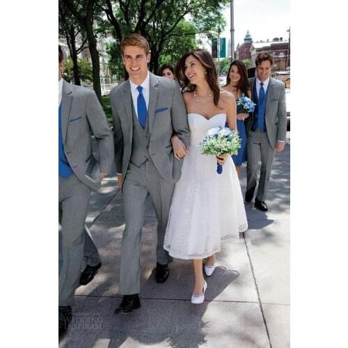 High Quality Mens Suits Groom Tuxedos Groomsmen Wedding Party Dinner Best Man Suits Blazer (Jacket+Pants+Vest+Tie) NO:931