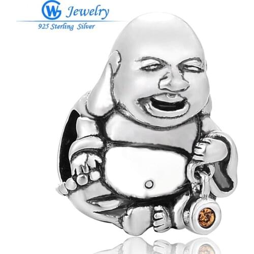 925 Sterling Silver Religion Buddha "Bring You Good Luck" Charm Sale Cheap Jewelry Beads Charm Bracelets GW Jewelry X435H20