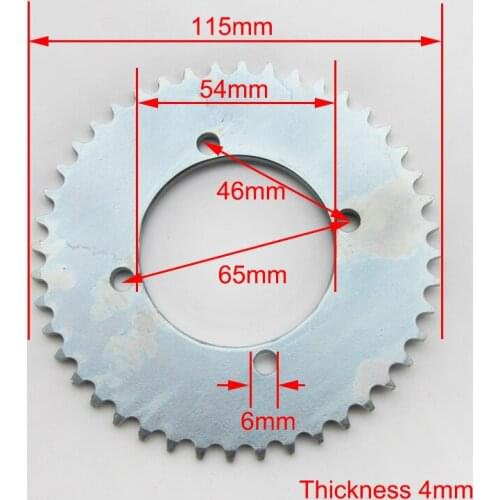 44 Tooth 54mm Rear Chain Sprocket for Electric Scooter fit T8F Chain